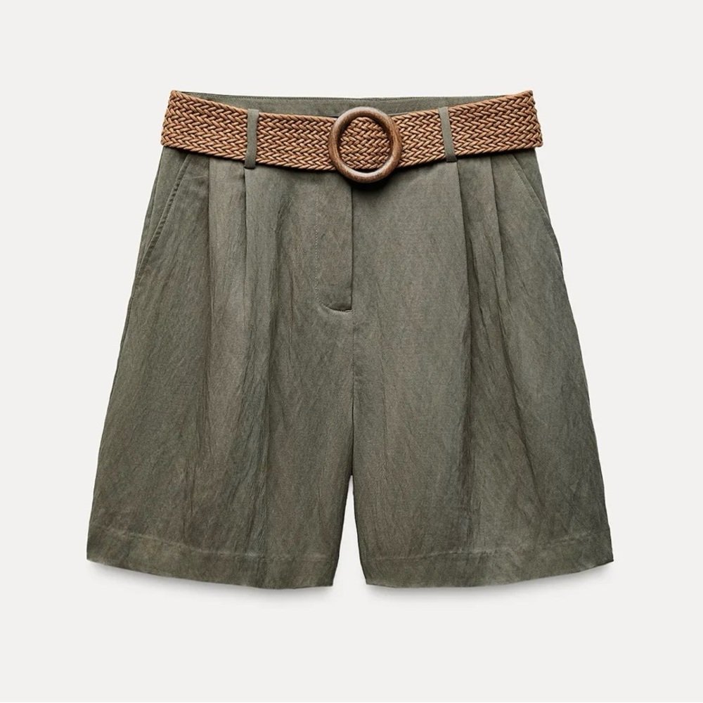 Zara belted dart shorts